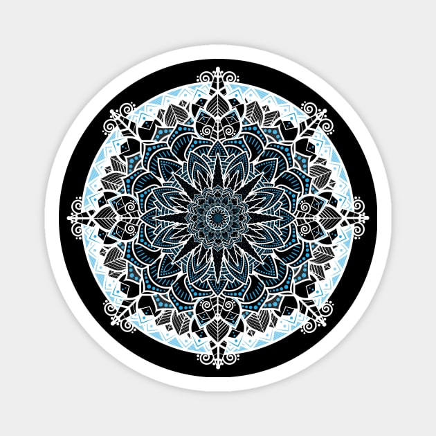 Blue & White Mandala Magnet by BeCreativeHere